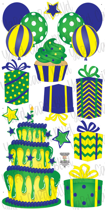 Green, Yellow and Blue Flair Set
