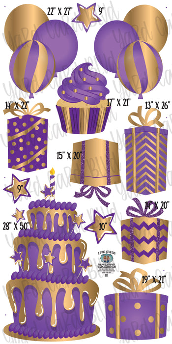Purple and Gold Flair Set