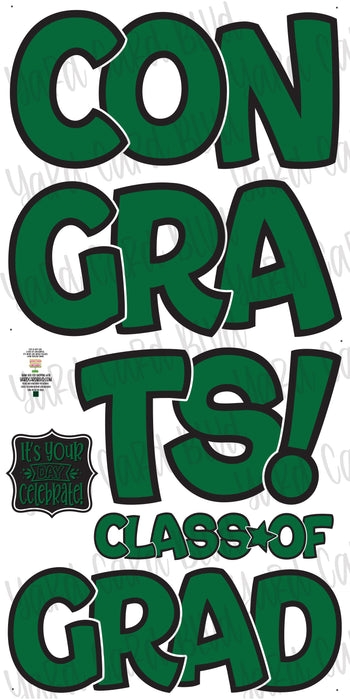 Congrats Grad Flex Set - Dark Green