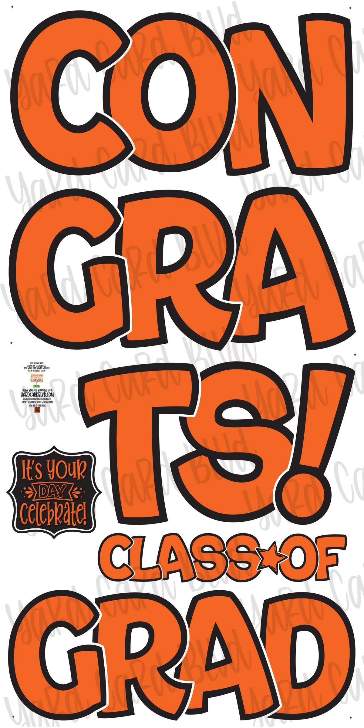 Congrats Grad Flex Set - Orange — Yard Card Blvd