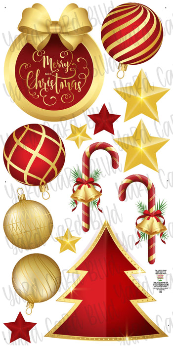 Gold and Red Merry Christmas Set