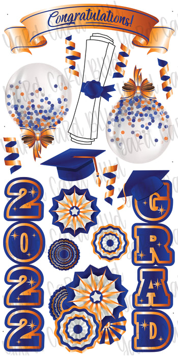 Congratulations Grad 2022 Blue and Orange