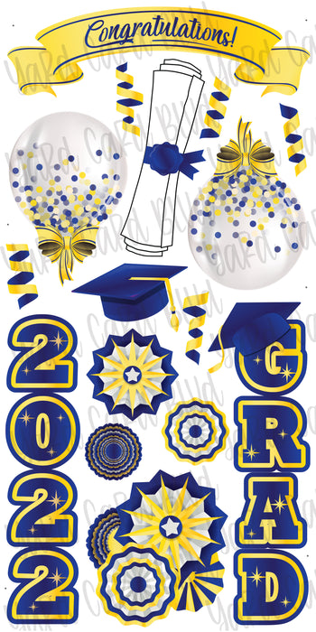 Congratulations Grad 2022 Blue and Yellow