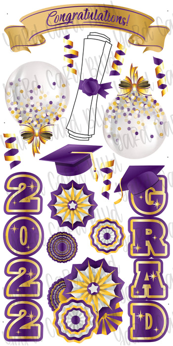Congratulations Grad 2022 Purple and Gold