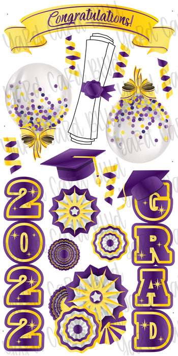 Congratulations Grad 2022 Purple and Yellow