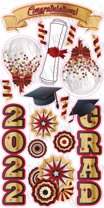 Congratulations Grad 2022 Red and Gold