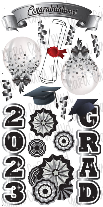 Congratulations Grad 2023 Black and Silver