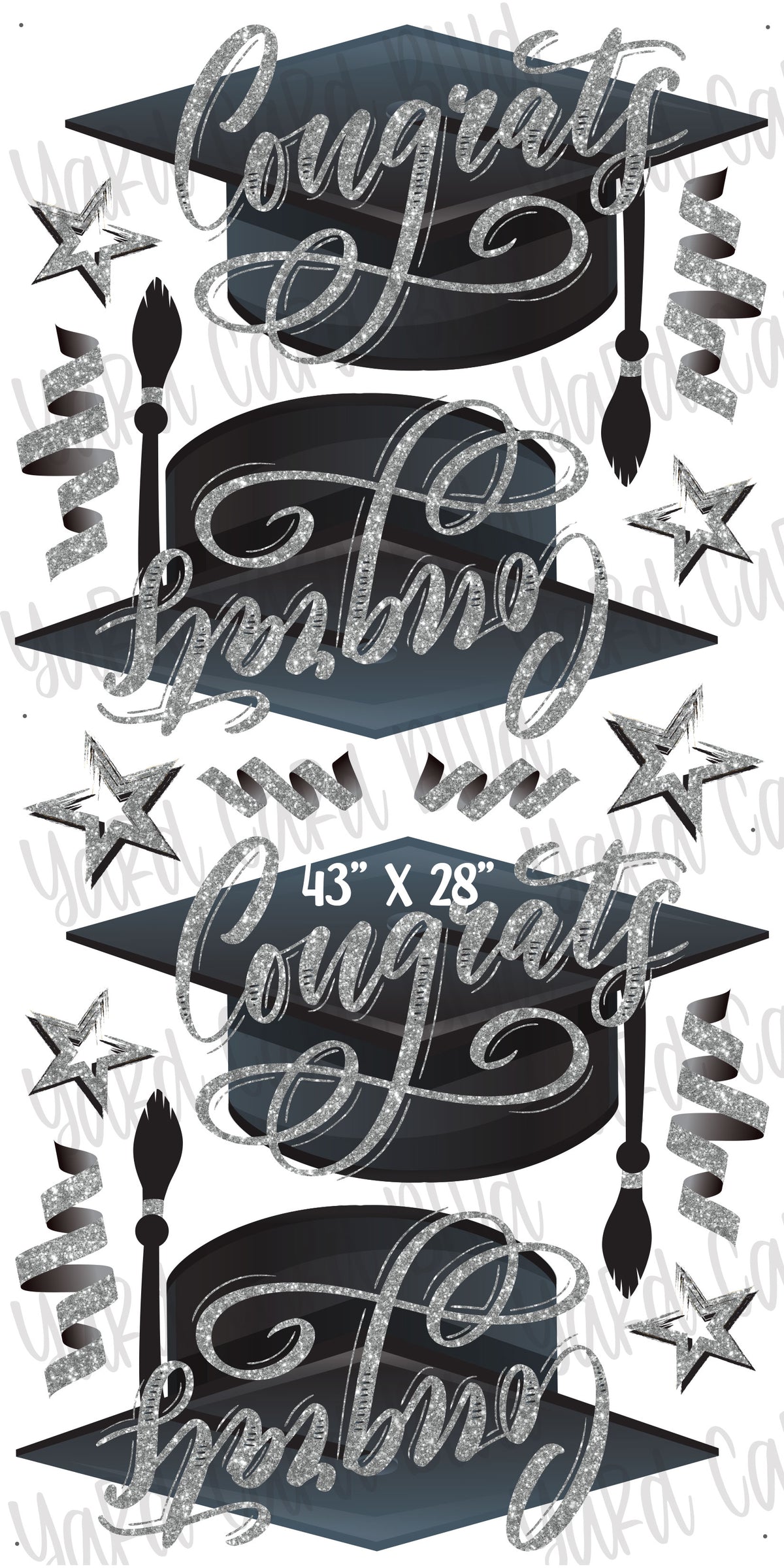 Grad Signs Hat Graduation Hats! Congrats Grad Silver — Yard Card Blvd