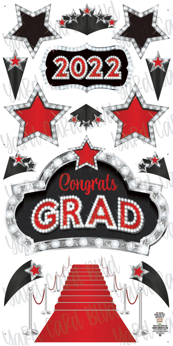 Silver and Red Carpet Grad Set