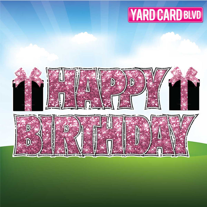 Fold-N-Go Happy Birthday EZ Set - Hot Pink Glitter