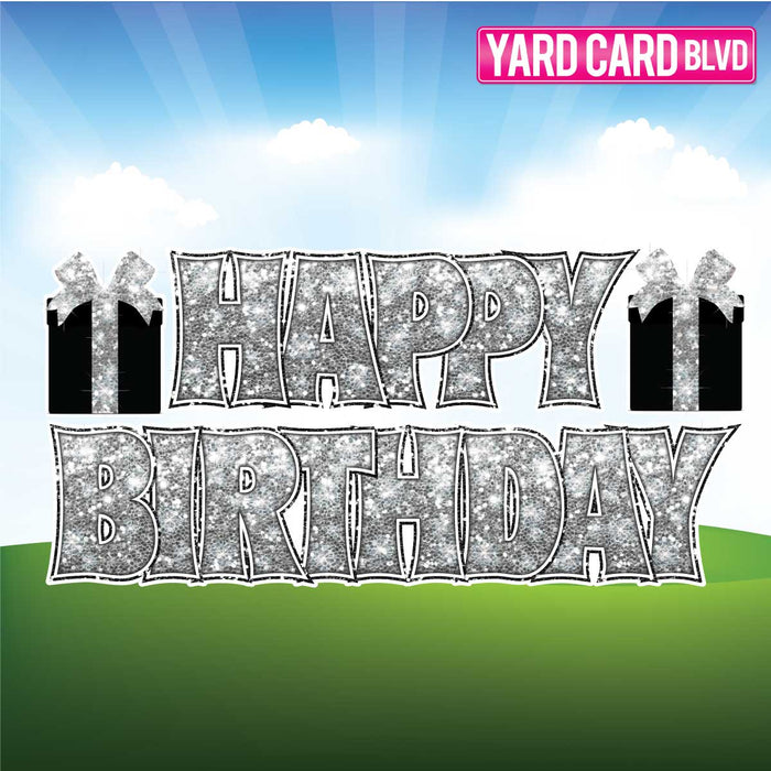 Fold-N-Go Happy Birthday EZ Set - Silver Glitter