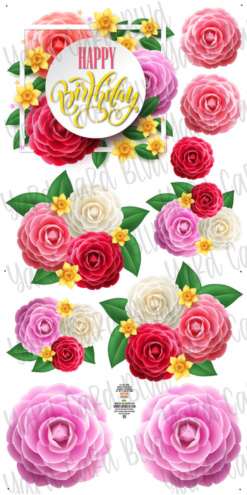 Happy Birthday - Camellia Flowers