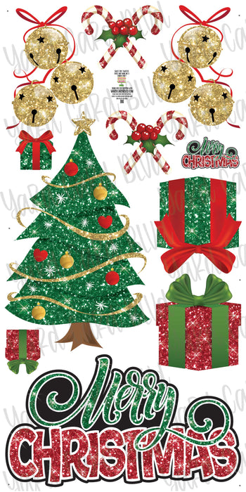 Merry Christmas Glitter Splash and Tree Set