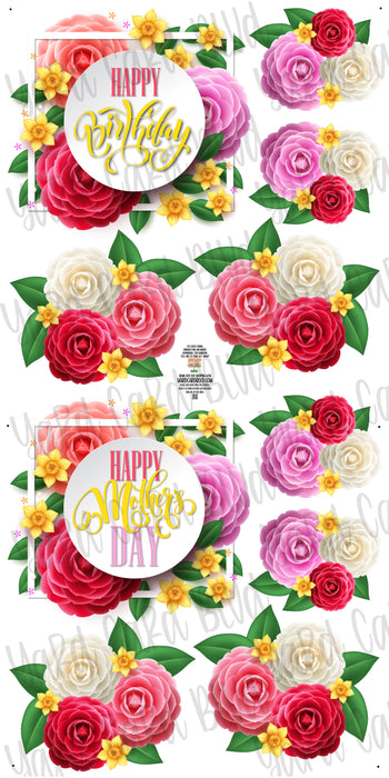 Happy Mother's Day and Happy Birthday Double Set - Camellia Flowers