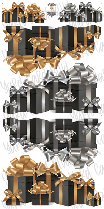 Gift Panels in Black & Gold and Black & Silver