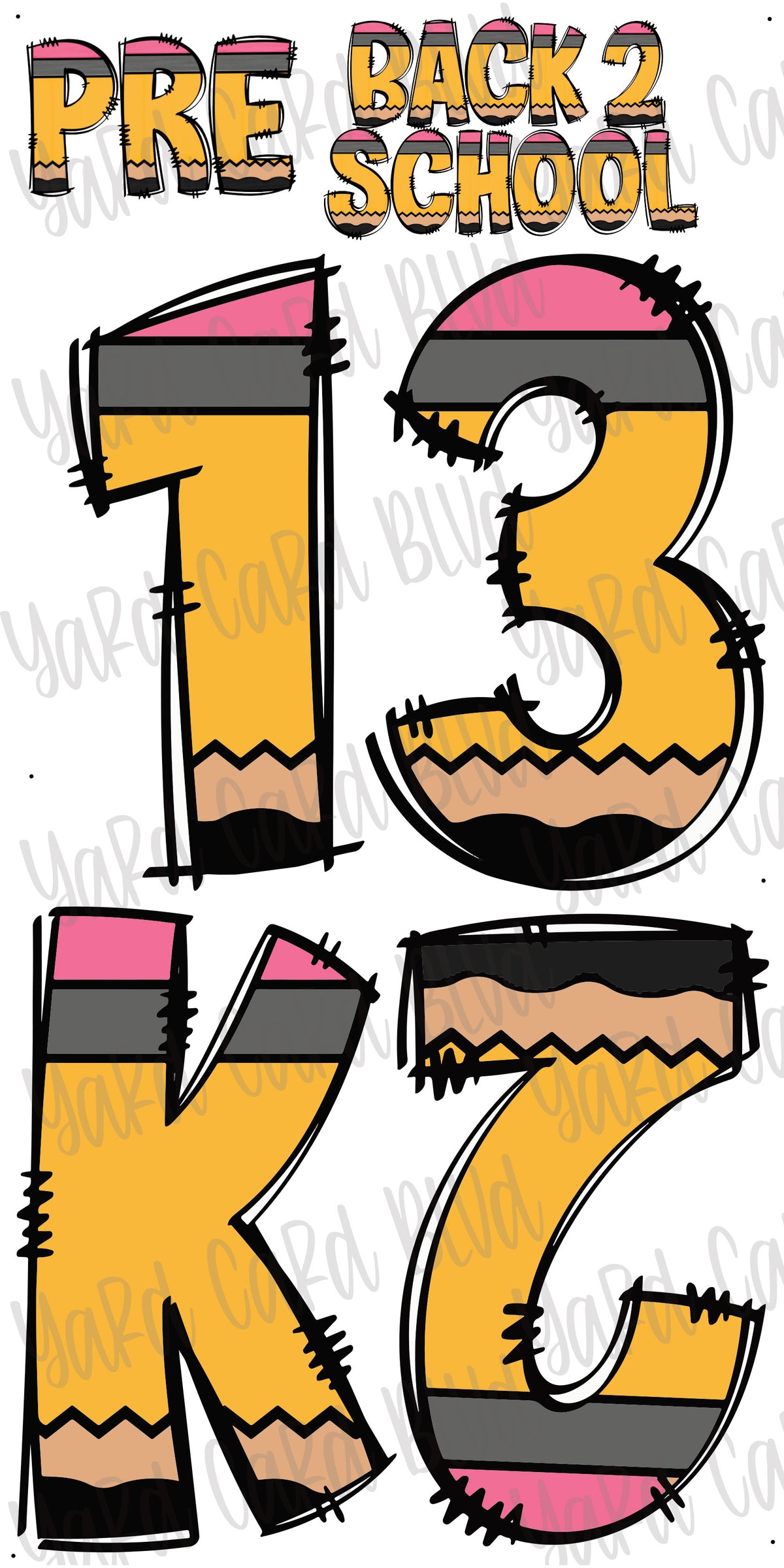 Pencil Numbers Set 1 — Yard Card Blvd