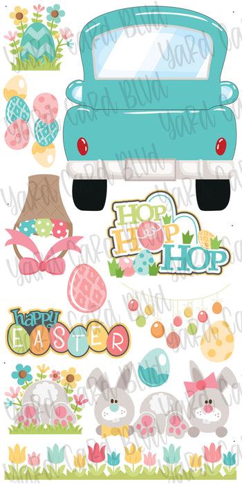 Turquoise Fill 'er Up Pickup Truck with Easter Set