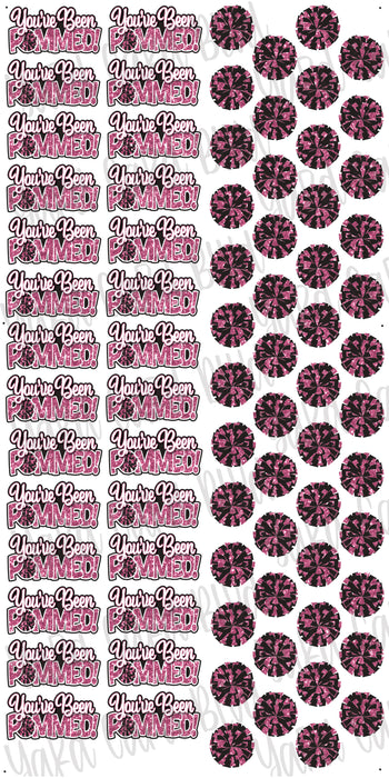 You've Been Pommed Bitty Bouquets - Black and Hot Pink