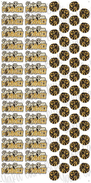 You've Been Pommed Bitty Bouquets - Black and Yellow Gold