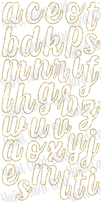 Script I Lowercase BLVD Script LOWER CASE Letter Set - 67 pieces — Yard Card Blvd