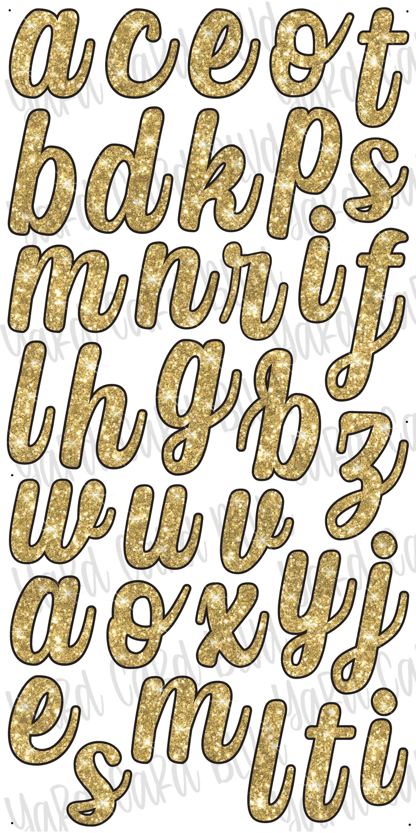 Script I Lowercase BLVD Script LOWER CASE Letter Set - 67 pieces — Yard Card Blvd