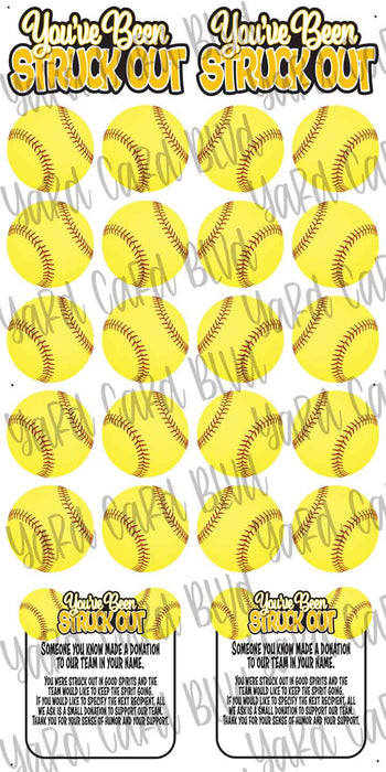 You've Been Struck Out  Softball Double Fundraiser Set - Yellow Gold