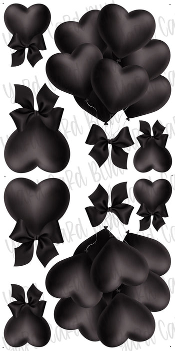 Valentine Heart Balloon Bundles - Black