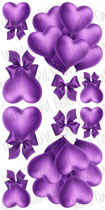 Valentine Heart Balloon Bundles - Purple