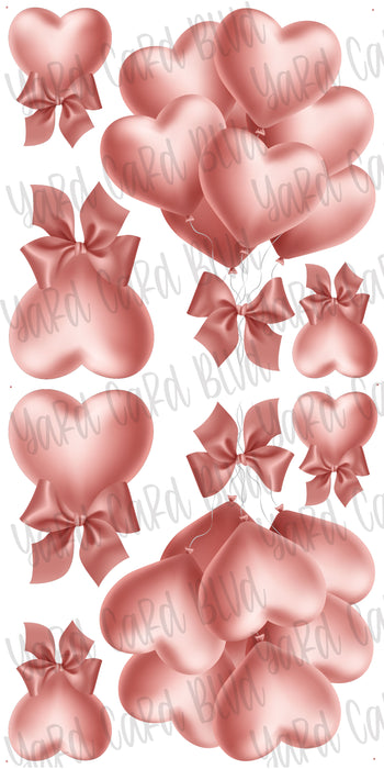Valentine Heart Balloon Bundles - Rose Gold
