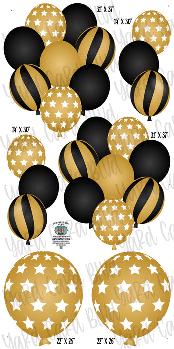 Balloon Bundles in Black and Gold