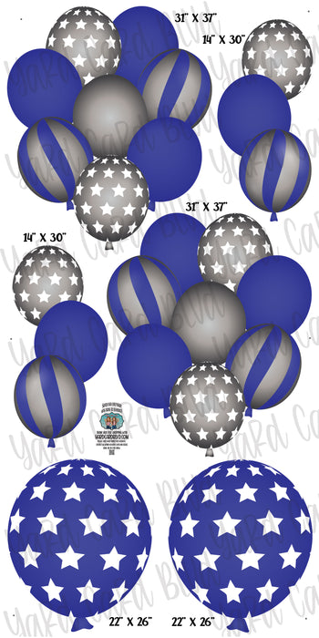 Balloon Bundles in Blue and Silver