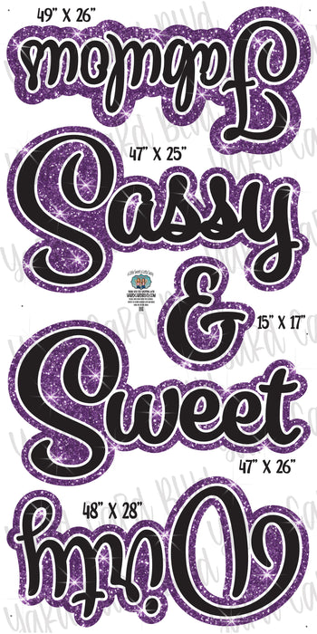 Milestone Splashes Purple Glitter - Sweet 16, Dirty 30, Fabulous 40 and 50, Sassy 60 and 70
