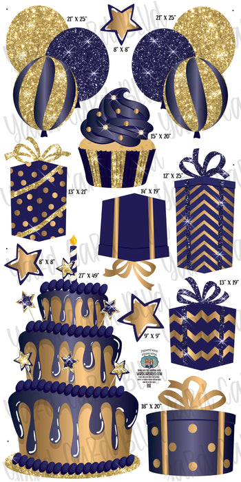Navy and Gold Flair Set