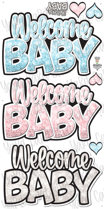 Welcome Baby Splash Set - Bokeh Glitter