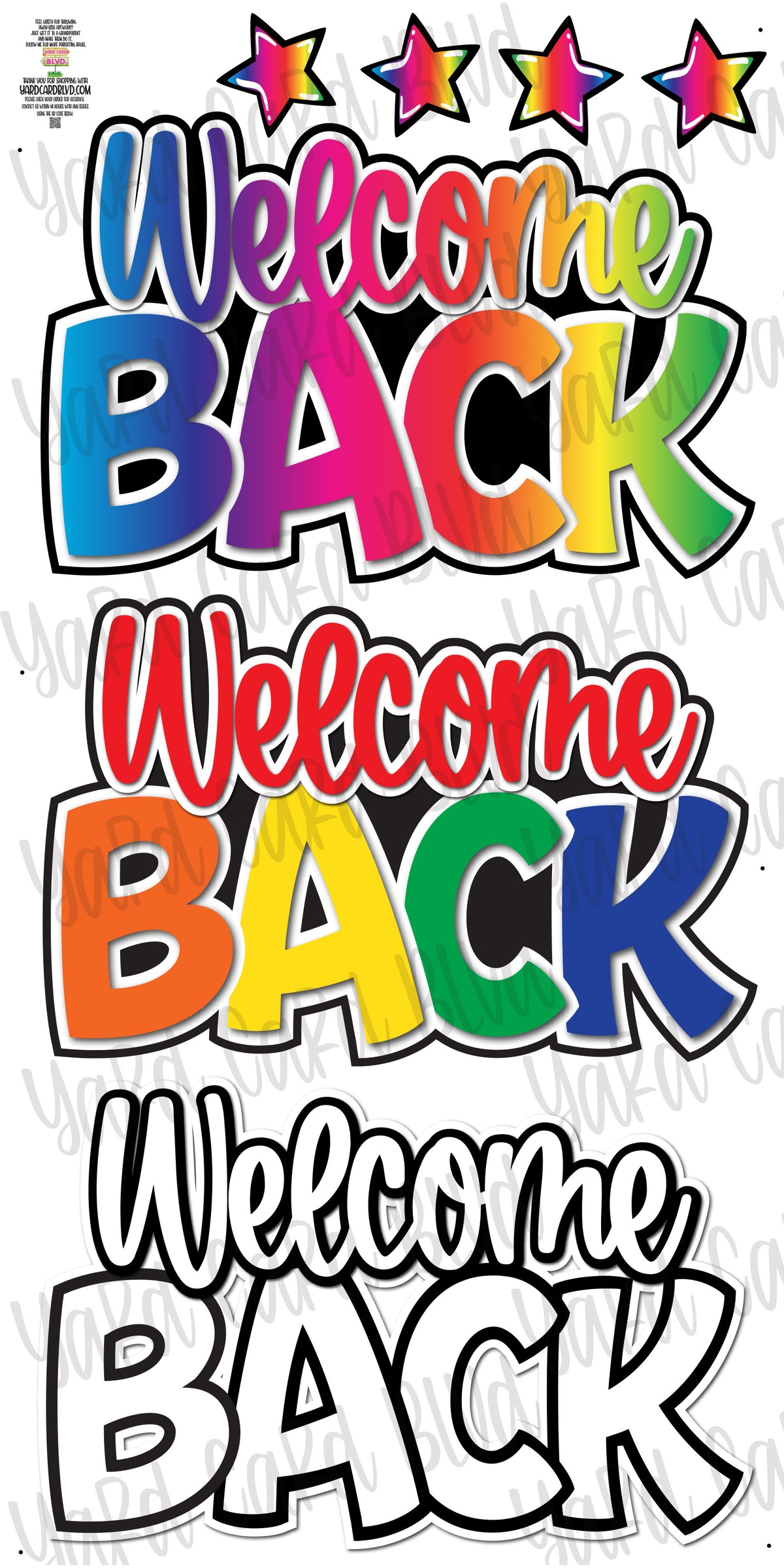 Welcome Back Splash Set — Yard Card Blvd