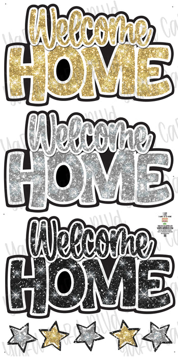 Welcome Home Splash Set #2 with Gold, Light Silver and Black Glitter