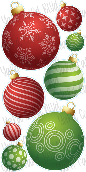 XL Ornaments - Red & Green
