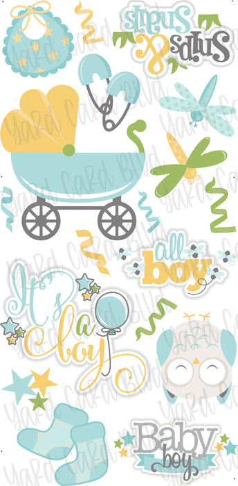 Baby Boy Announcement 17 pc Coroplast sign set
