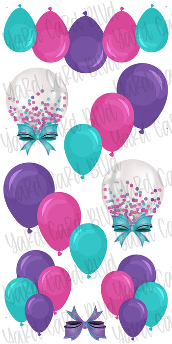 Balloon Clusters in Hot Pink, Purple, and Teal