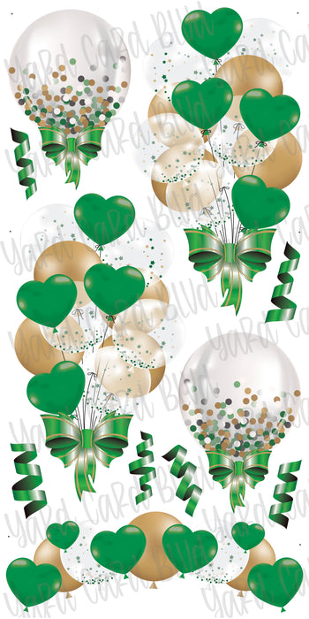 Balloon Clusters in Green and Gold