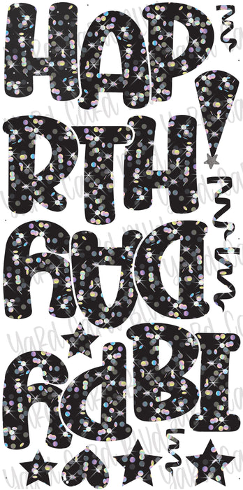 FAB5 Happy Birthday Splash Set in Holographic Confetti!