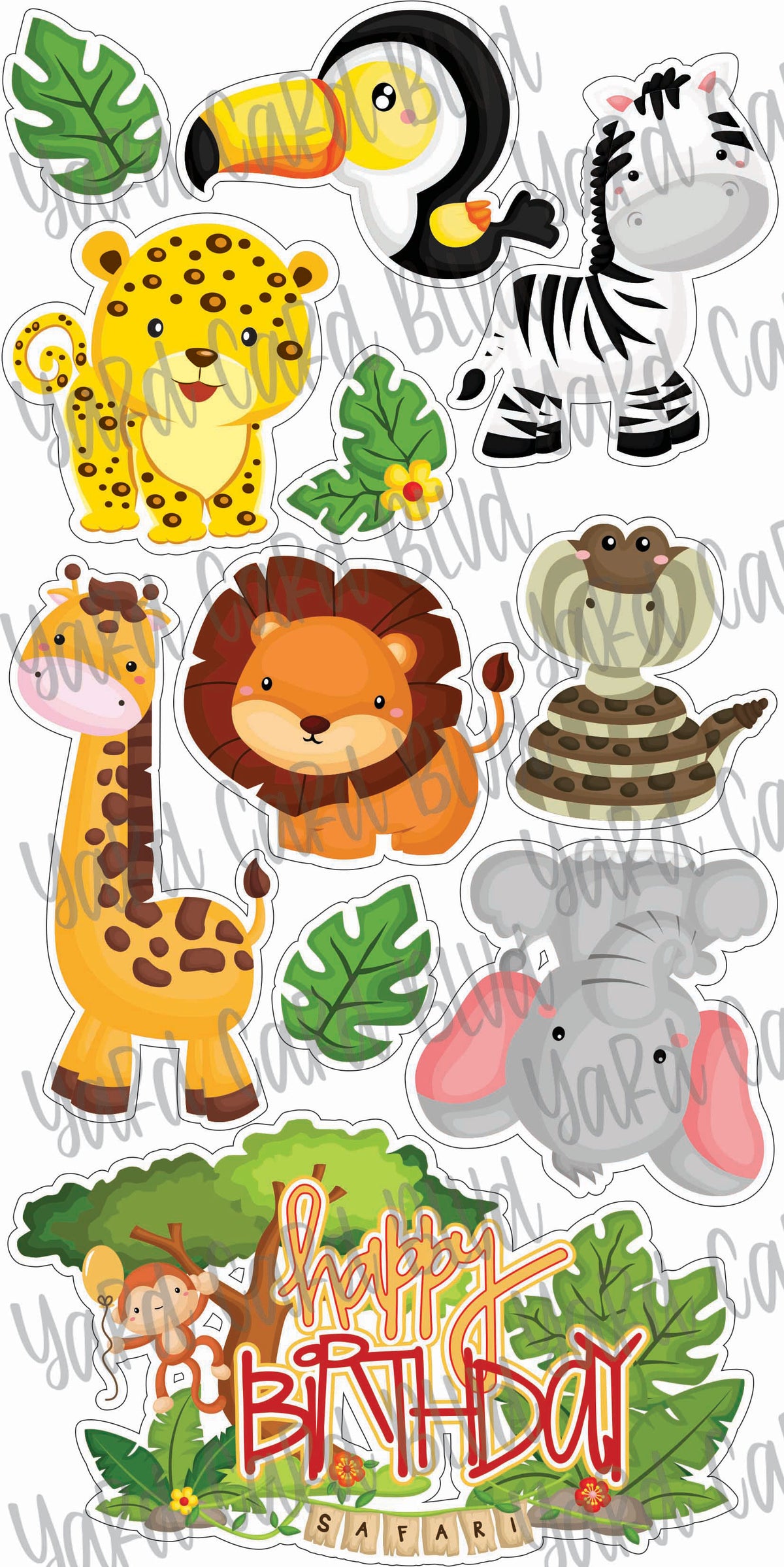 Safari Happy Birthday Splash Set — Yard Card Blvd