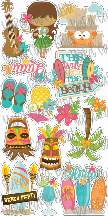 Beach Party Hawaiian Luau 15 pc Coroplast sign set