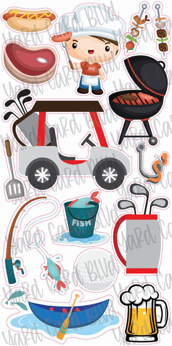 Manly Man Flair Set - Golf, BBQ and Fishing