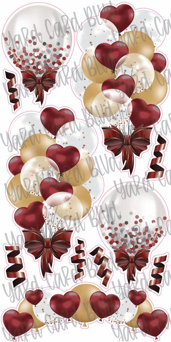 Balloon Clusters in Maroon and Gold