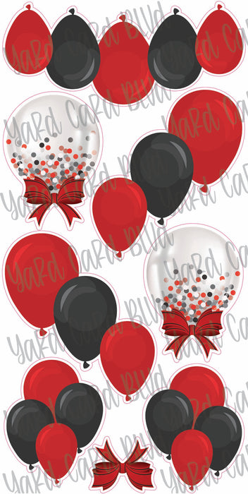 Balloon Clusters in Red and Black