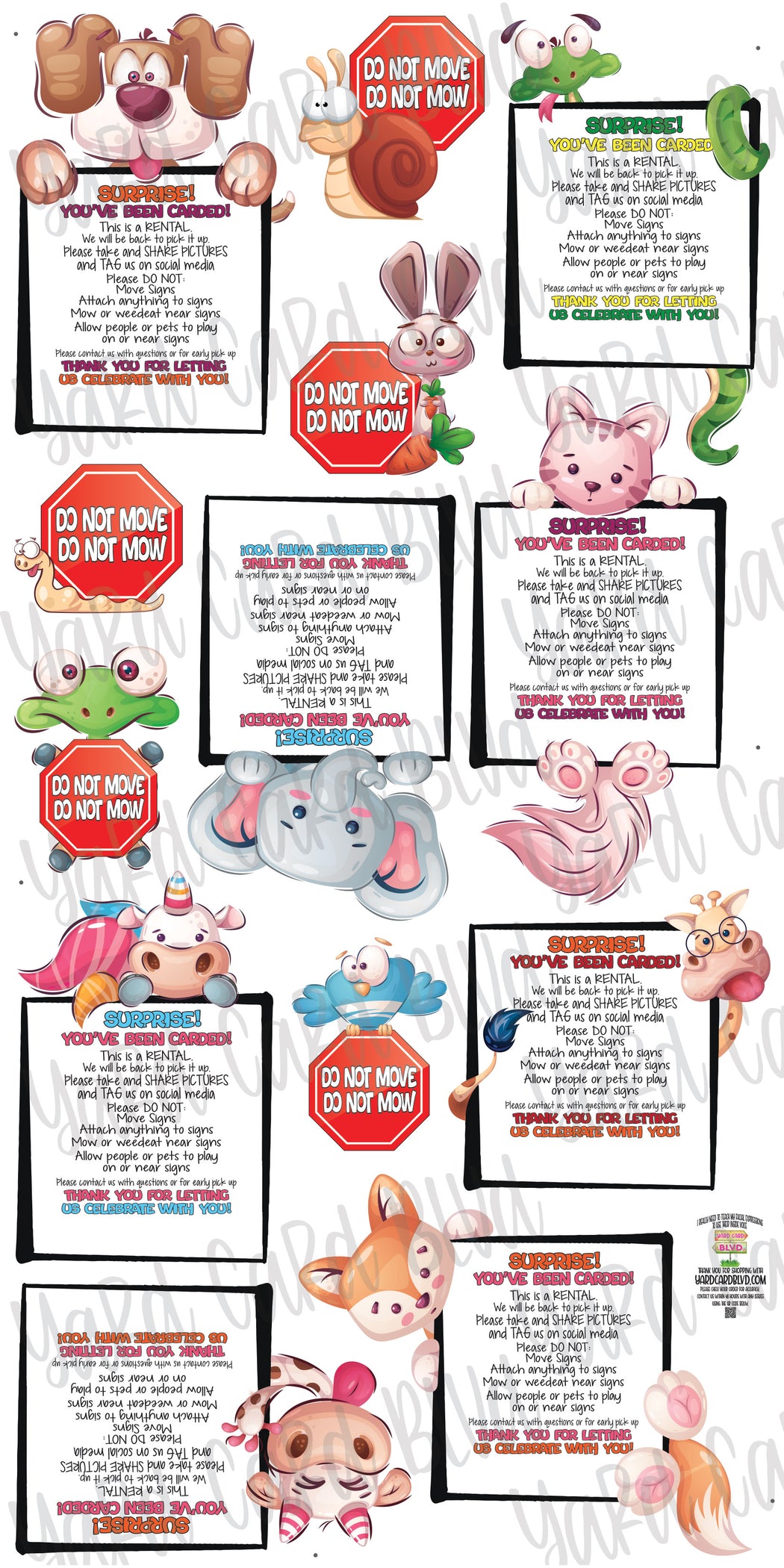 You've Been Carded Signs — Yard Card Blvd