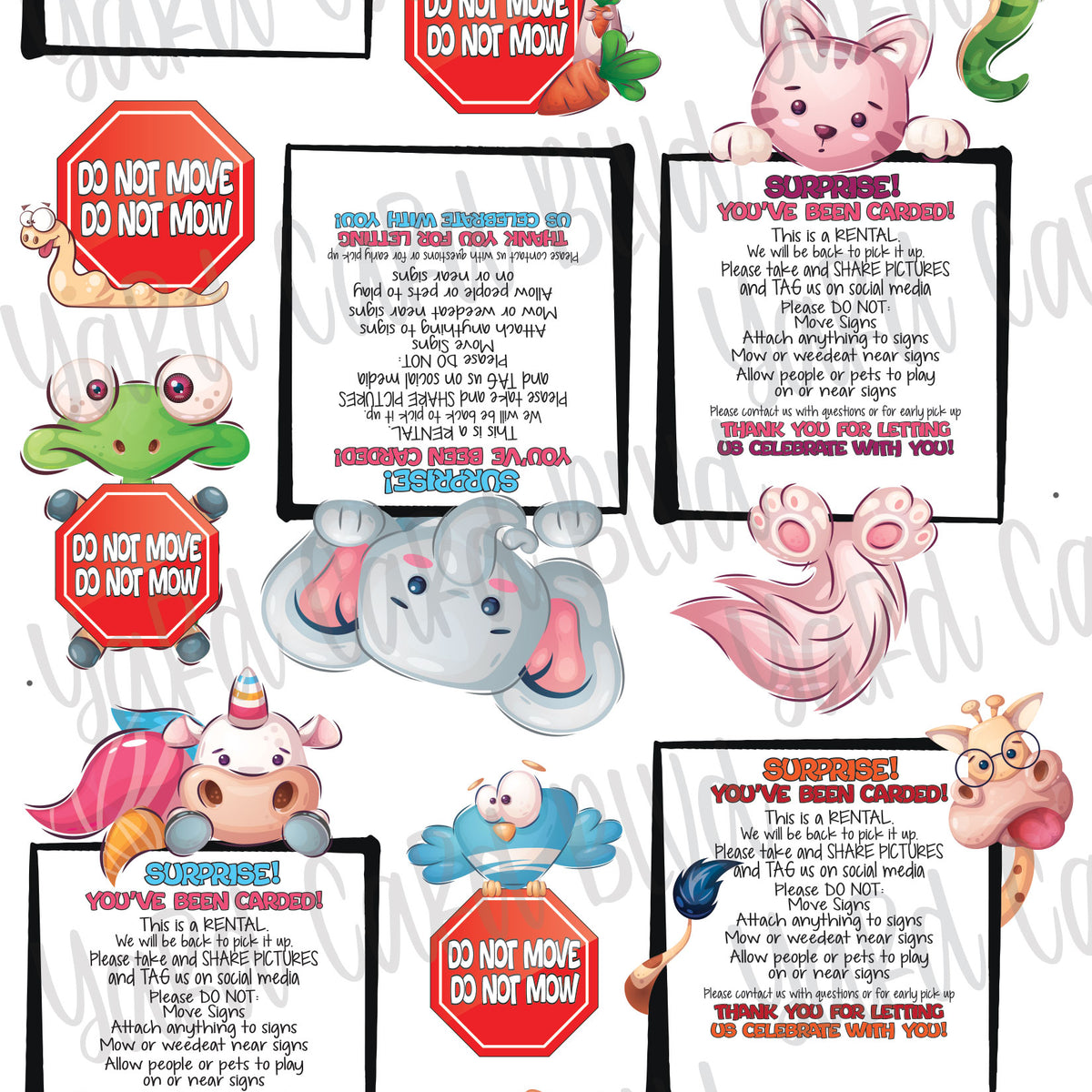 You've Been Carded Signs — Yard Card Blvd